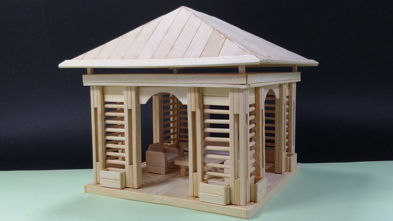 Easy Miniature Gazebo from Barbeque Sticks