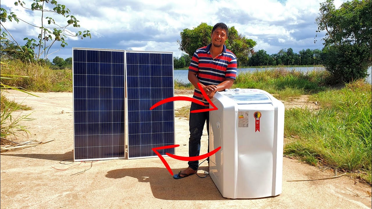 Essa pequena placa solar liga até  máquina de lavar vejam mais detalhes.
