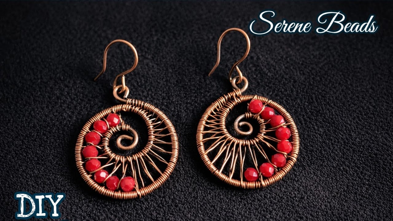 Making wire Wrapped spiral earrings | Wire wrapped earrings 