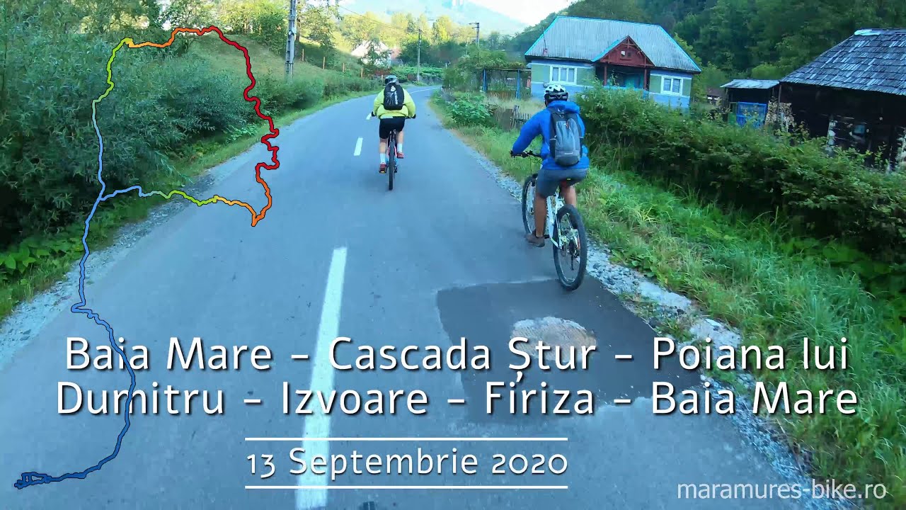 Bike route 10 (4K): 70 km Baia Mare - Cascada Ștur - Poiana lui Dumitru - Izvoare