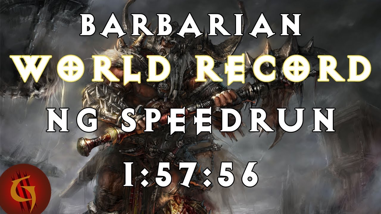 Diablo 3 Barbarian Any% NG World Record Speedrun 1:57:56