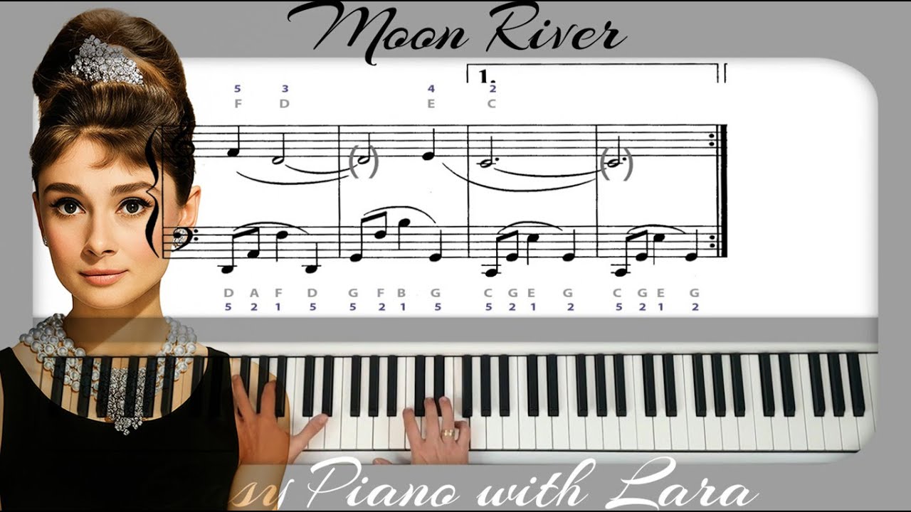Moon River ( Лунная река) - Одри Хепберн  Туториал для фортепиано