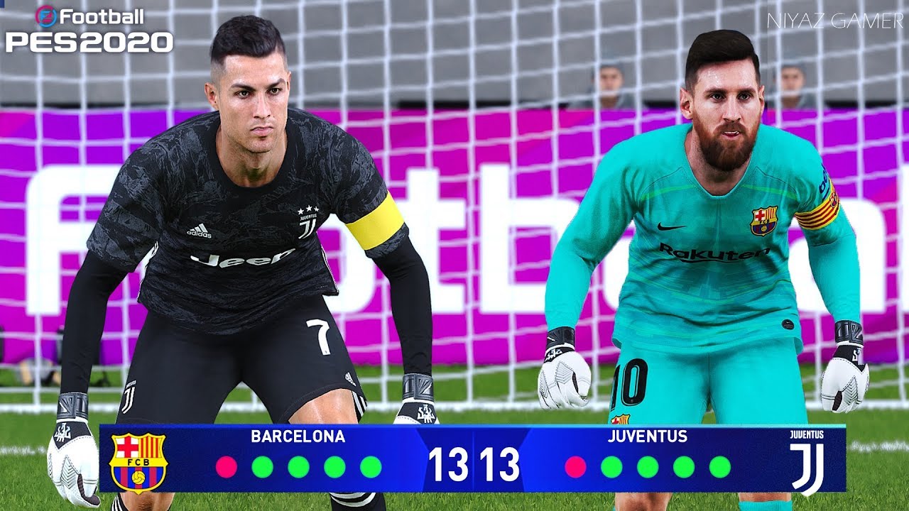 PES 2020 | goalkeeper L.MESSI vs goalkeeper C.RONALDO | Penalty Shootout | Barcelona vs Juventus
