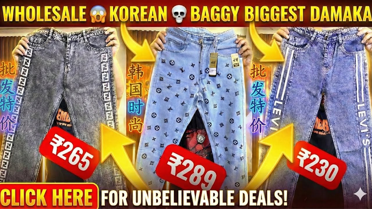 BIGGEST KOREAN BAGGY JEANS WHOLSALER IN KOLKATA BAGGY JEANS WHOLSALE IN DELHI  BAGGY WHOLSALE MUMBAI