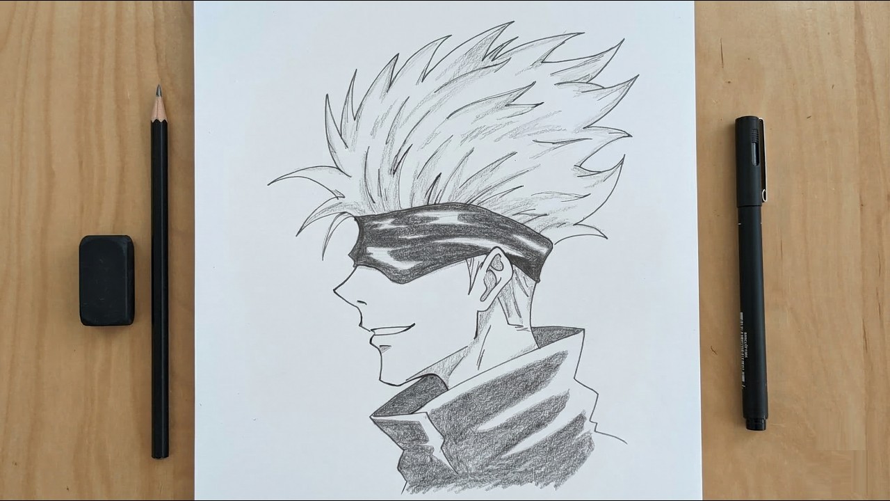How to Easily Draw GOJO SATORU from JUJUTSU KAISEN | Easy Anime Drawing | Pencil Sketch