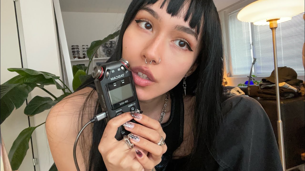ASMR ☆ TASCAM TINGLES (mouth sounds, hair on mic, more)