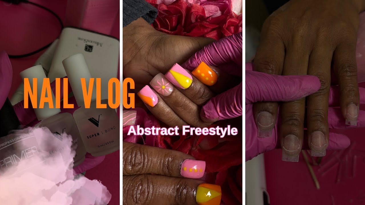 Nail Vlog: Abstract Freestyle🧡