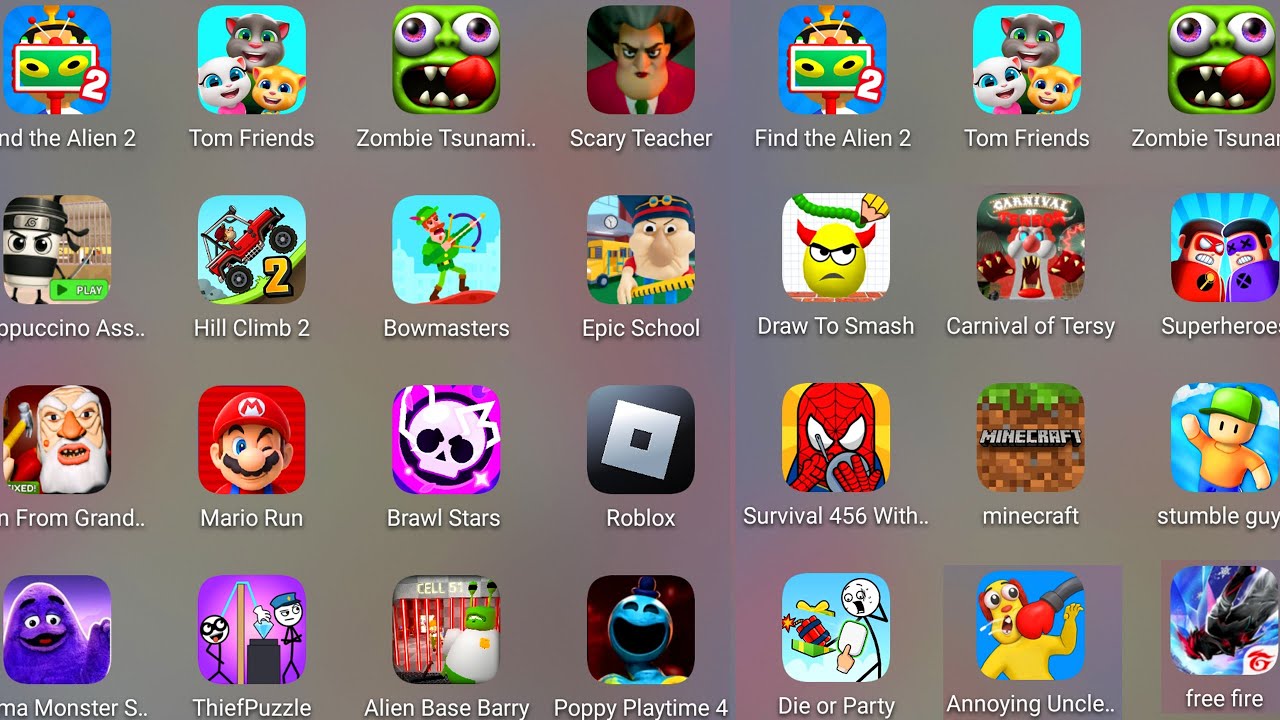 Roblox,Scary Teacher 3D,Poppy Playtime 4,Capuchino Assassino,Carnival of Terror,Hide In The Backroom