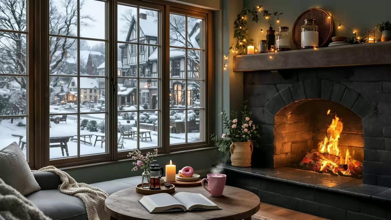 Cozy Coffee Shop Ambience ☕ Winter Morning Jazz for Deep Focus & Stress Relief