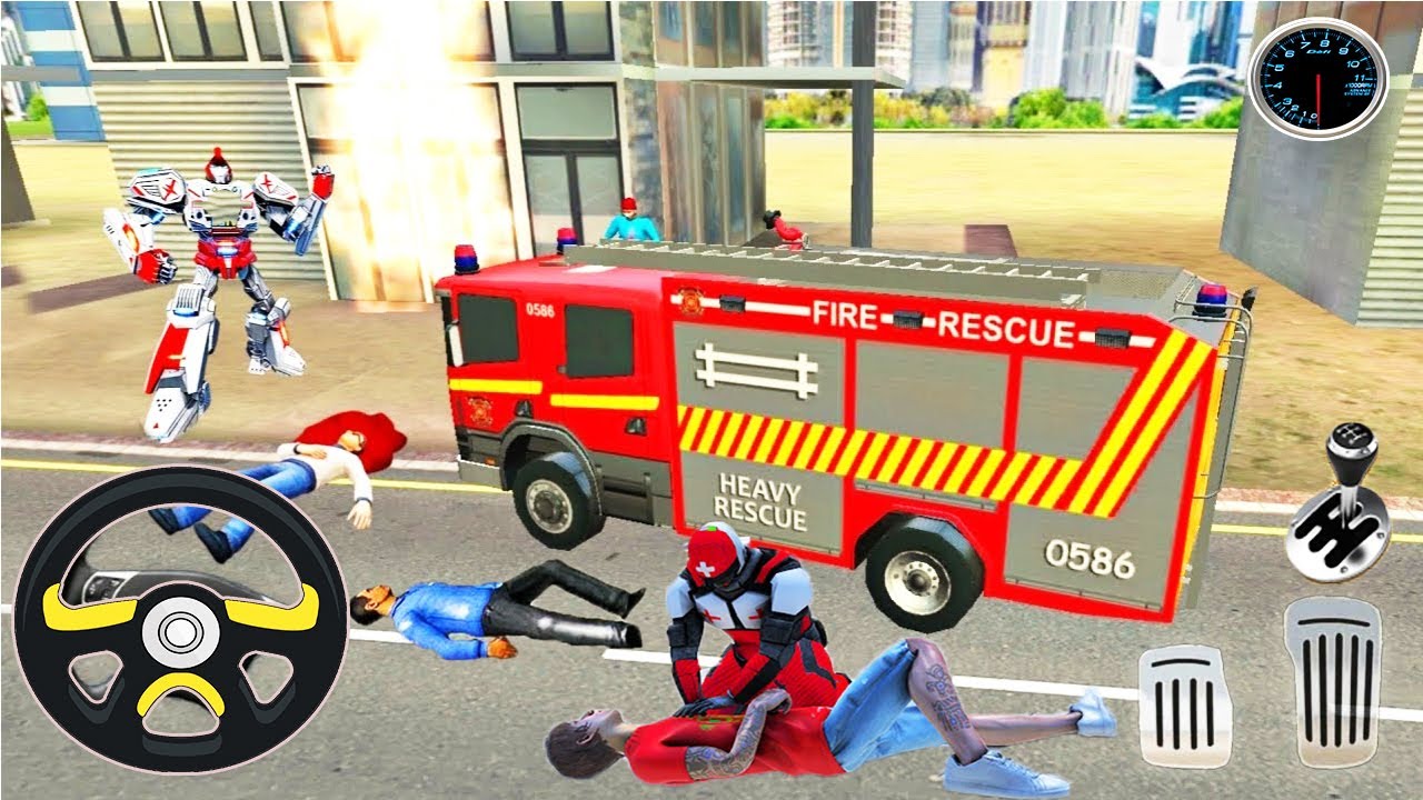 Firefighter Robot Transform Truck - Emergency Rescue Simulator - Android Gameplay