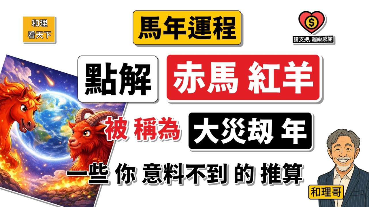 點解「赤馬紅羊」被稱為「大災刼年」？習近平. 特朗普. 高市早苗. 李家超. 施紀賢，馬年運程會點？