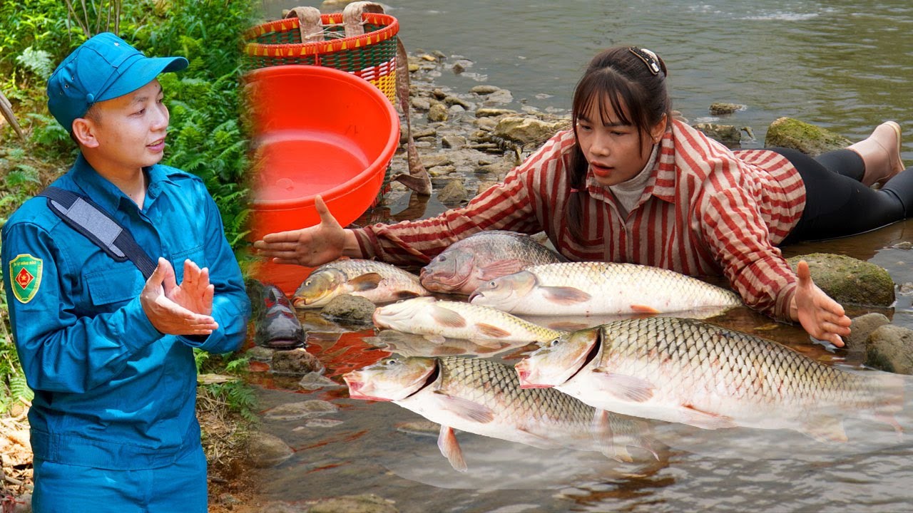 FULL VIDEO: Using traditional tools to catch giant fish. Happy pipe with the policeman