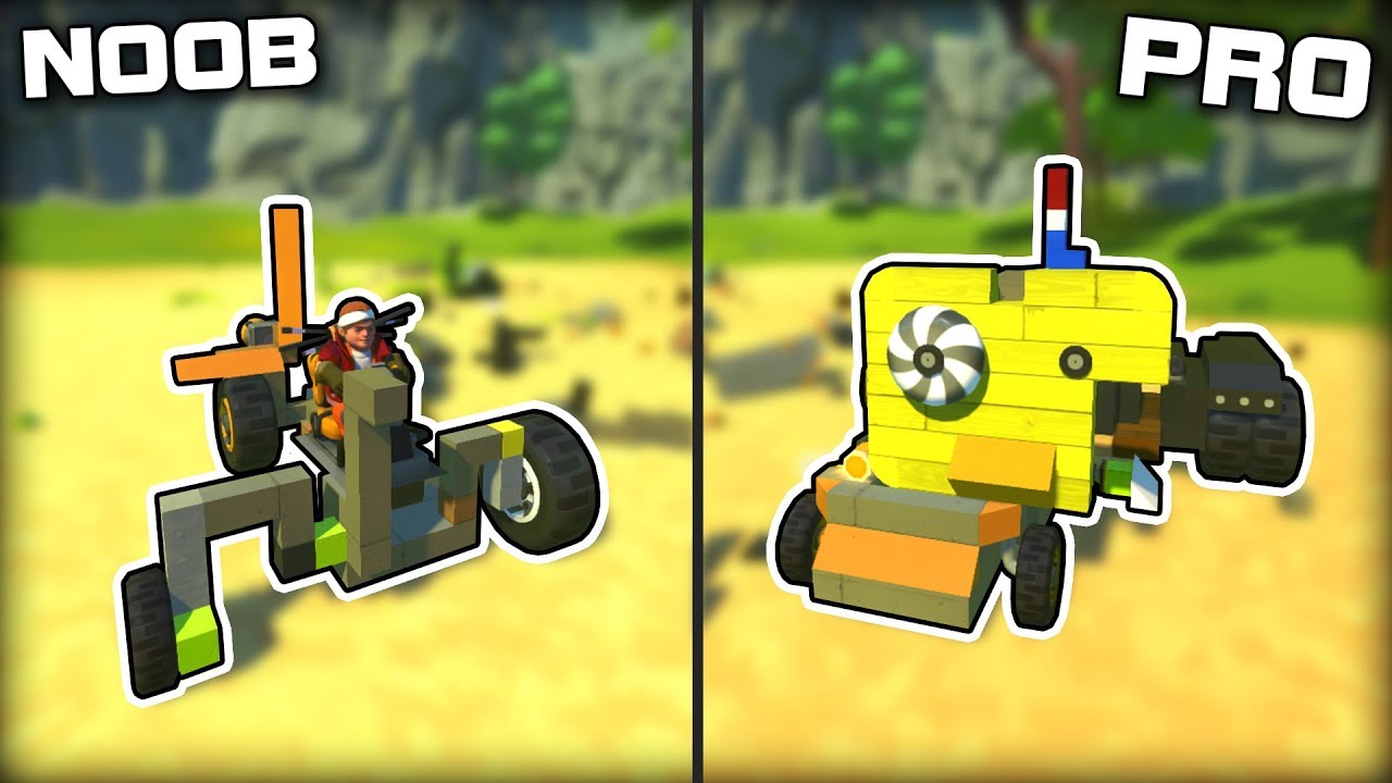 NOOB vs PRO Junkyard Vehicle Challenge! (Scrap Mechanic Gameplay)
