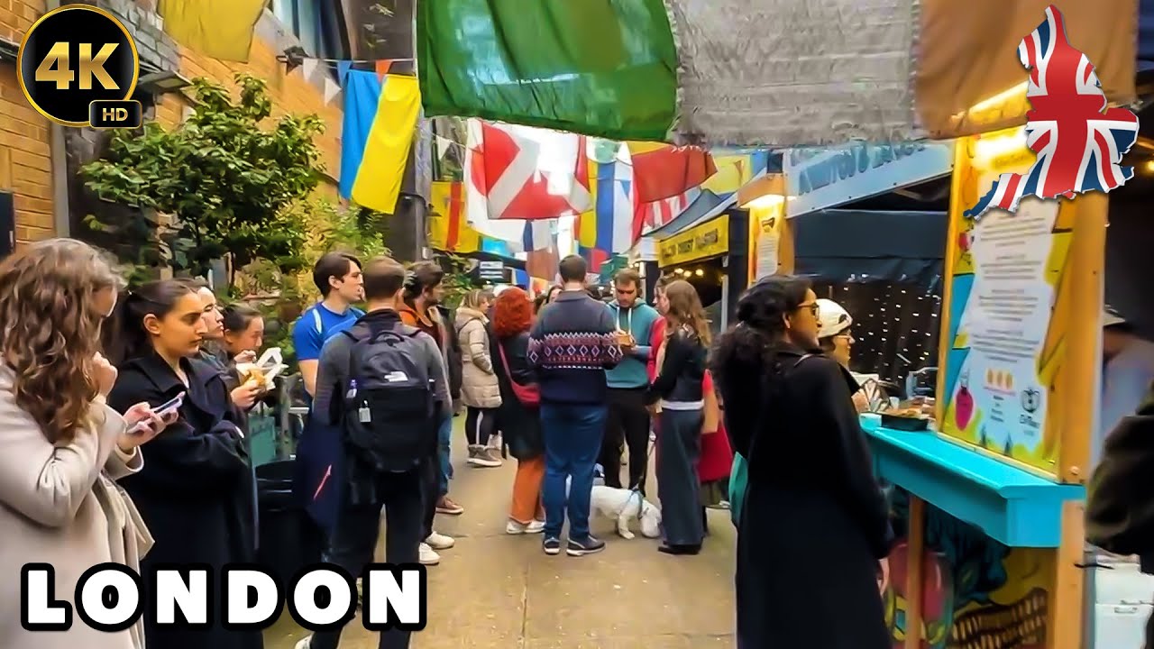 🇬🇧 London Street Food Tour 📍 Maltby Street Market Adventures in Autumn 2024 [ 4K HDR ] 🍕🍔