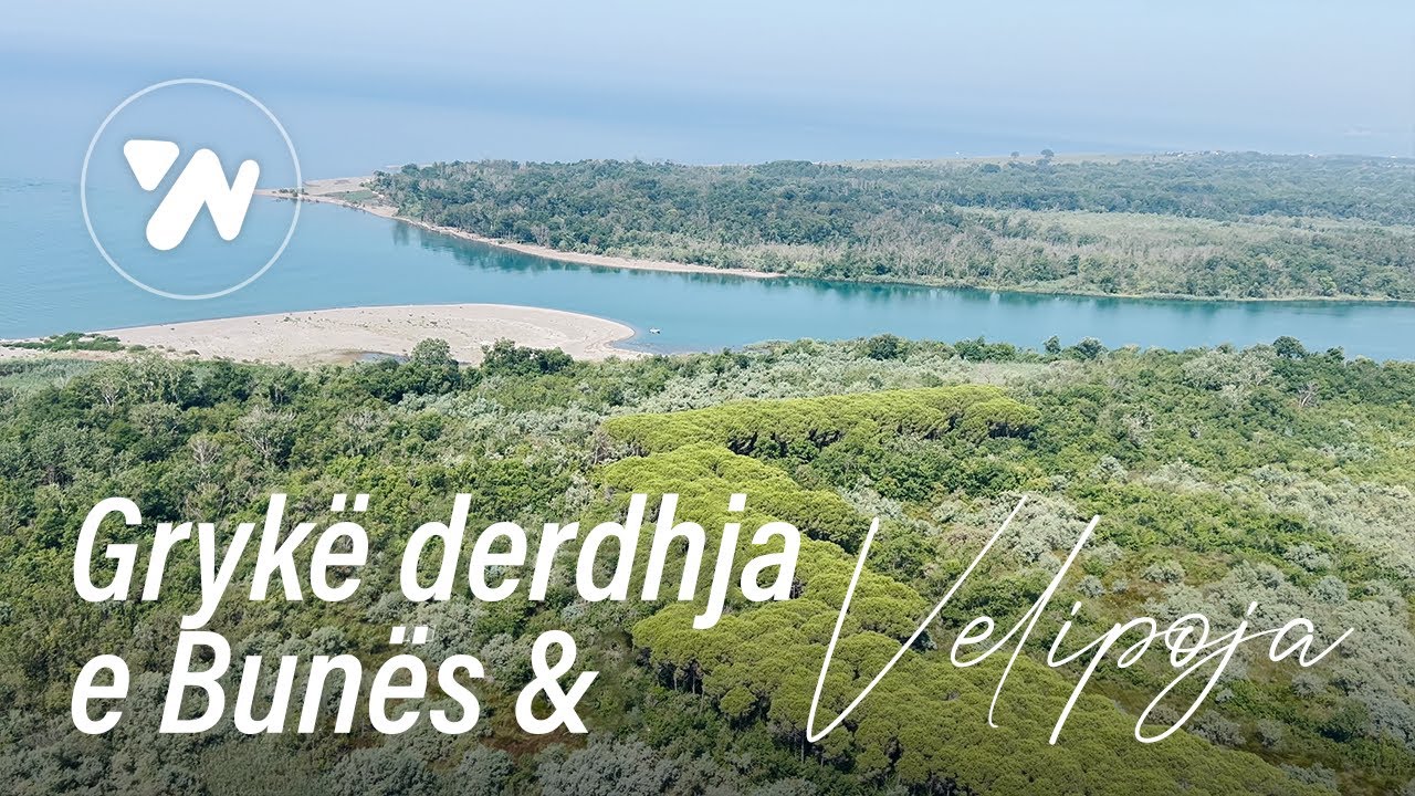 Gryke derdhja e Bunes dhe plazhi i Velipojes nga Ajri - BUNA river & Velipoja Beach from the Air