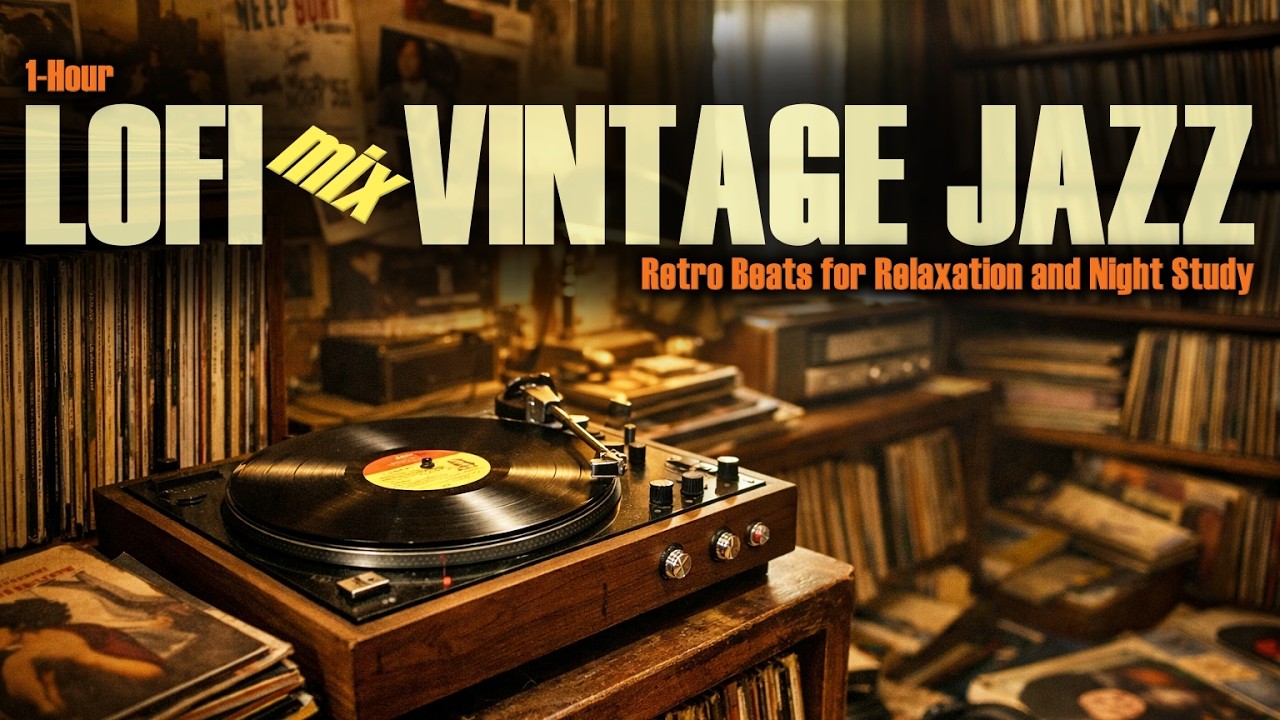 Vintage Jazz Lofi | 1 Hour Retro Beats for Relaxation & Night Study 🎧