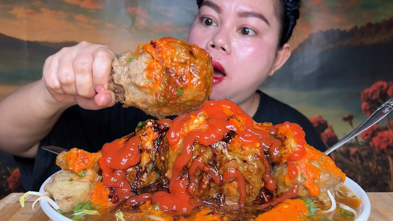 PUAS NYA! BAKSO URAT TULANG SUMSUM PLUS BAKSO ISI EXTRA TETELAN SAMBAL SATU MANGKOK MUKBANG