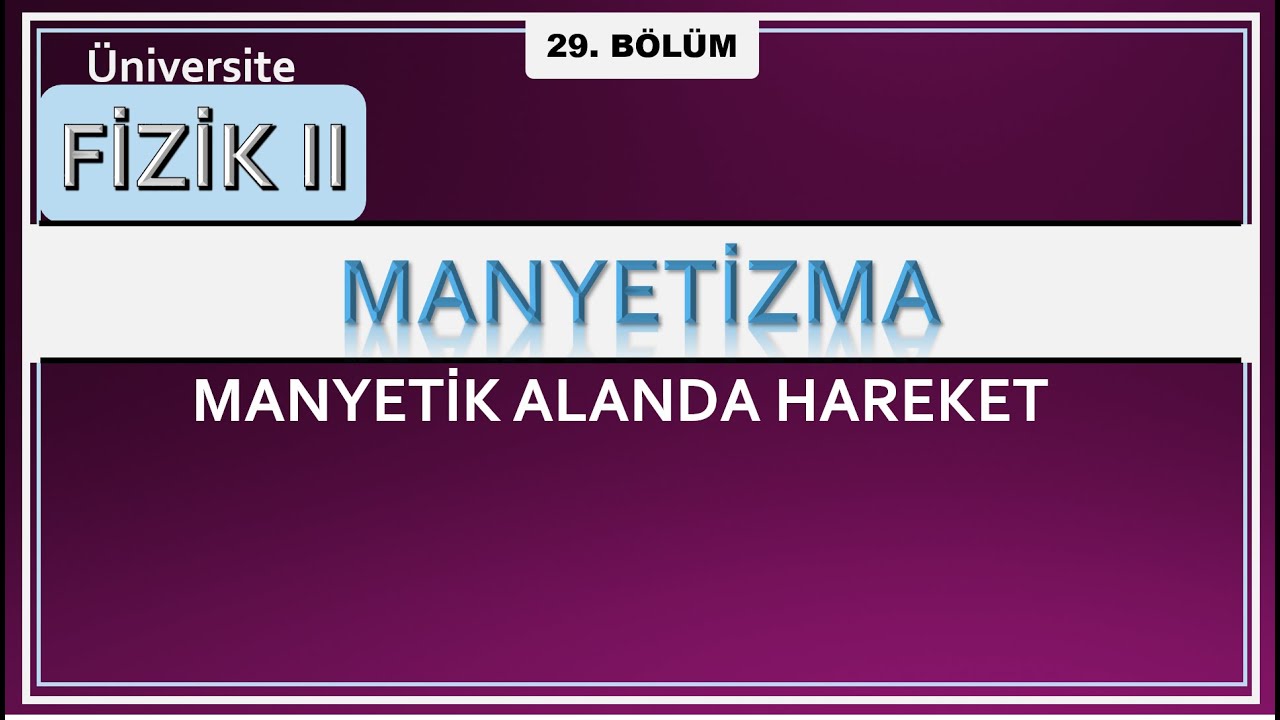 Fizik 2: Manyetik Alan İçerisinde Hareket