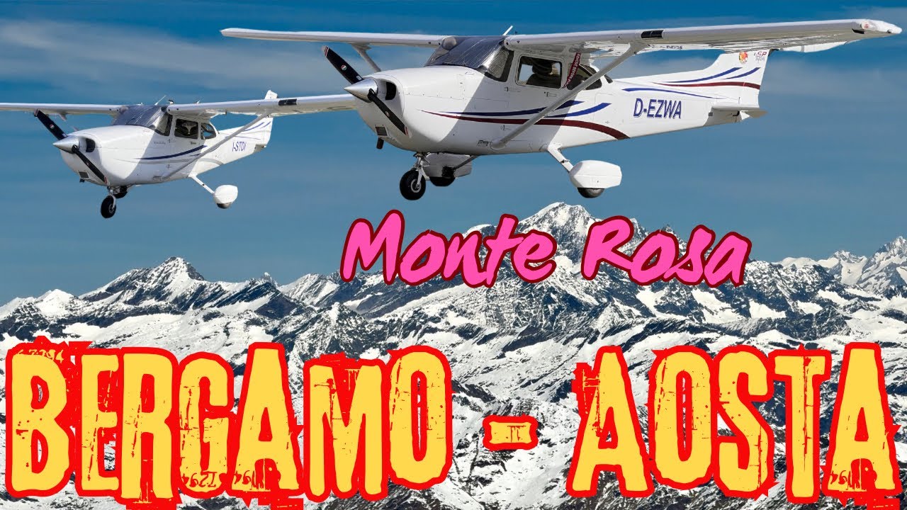 Cessna 172 SP! Volo ad Aosta passando a fianco della Svizzera e Monte Rosa.. Comm e nav