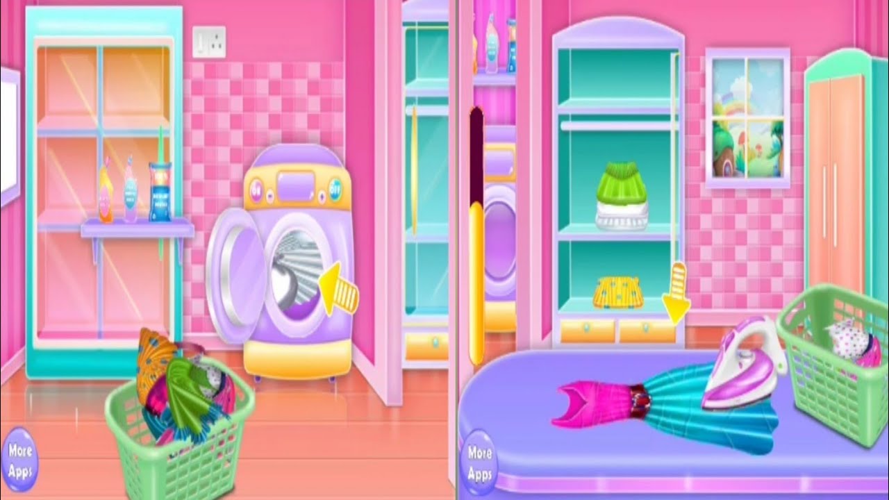 Laundry Washing Clothes Gameplay | Laundry Day Care | Wash, Dry, iron Clothes Game #laundry #games 