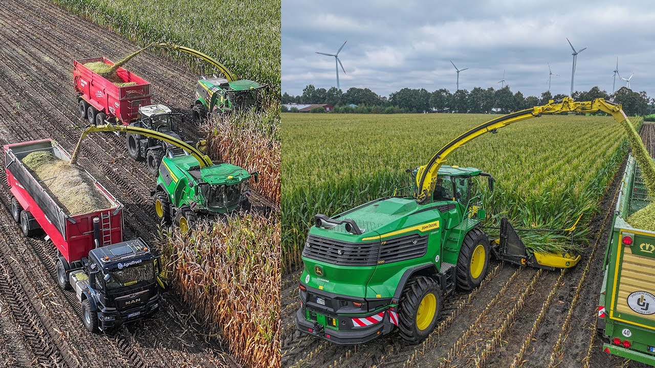 John Deere F9 1000 Demotour | Beckmann | Janssen Rhede | LVD Krone | Maisernte Emsland | 24 Rows!