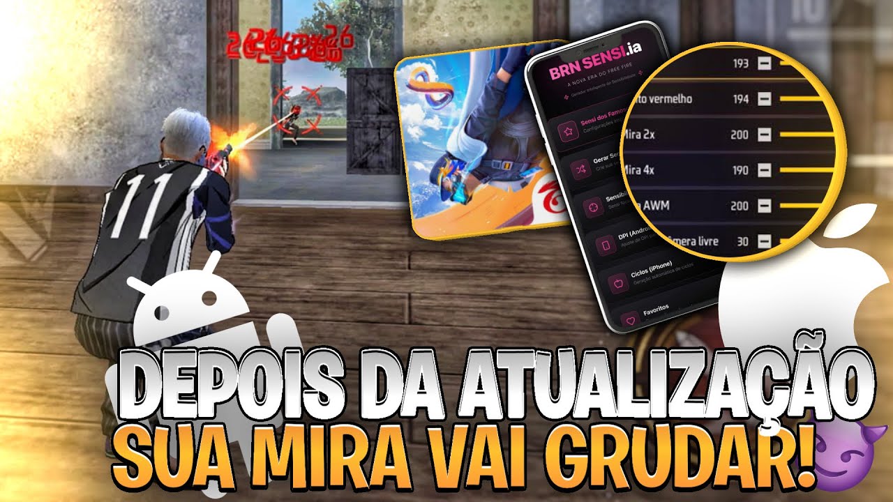 ATUALIZADA! DEPOIS DA ATUALIZAÇÃO ⚙️A MELHOR SENSIBILIDADE PARA SUBIR CAPA NO IPHONE FREE FIRE 😈