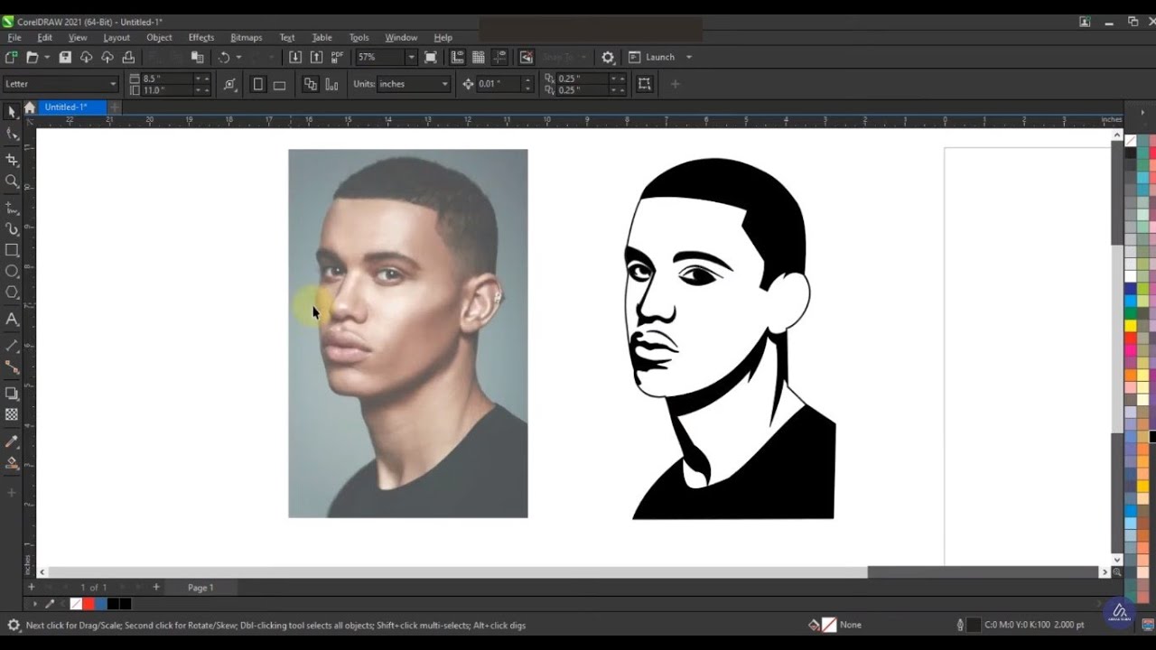 How to Trace Vector Face with Real Image - Learn Tricks of Coreldraw - Ahsan Sabri
