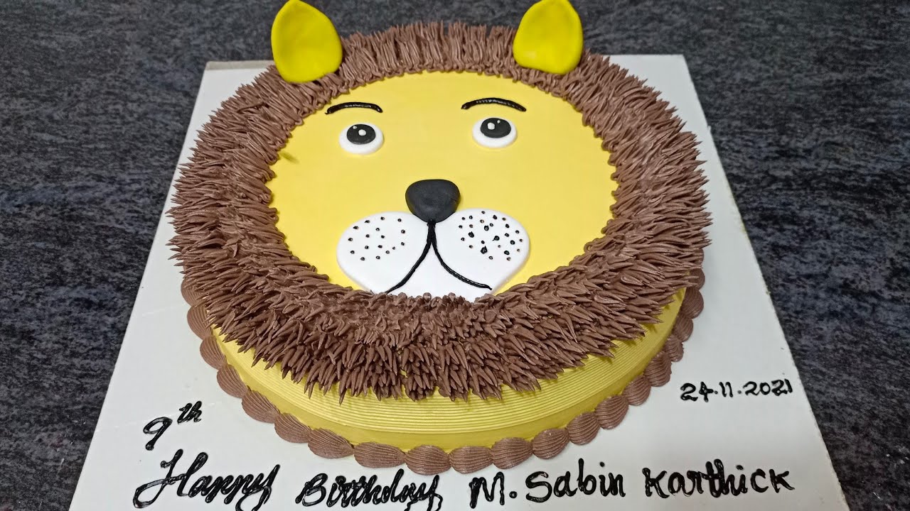 How to make buttercream lion face shape cake amazing model🔥🔥🔥🔥 lion cake 🔥🔥🔥 lion shape cake