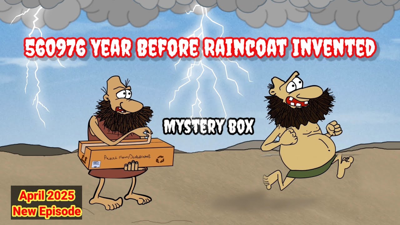 560976 Year Before Raincoat Invented | Duplicatos Cartoon Building Shelter to Avoid Rain