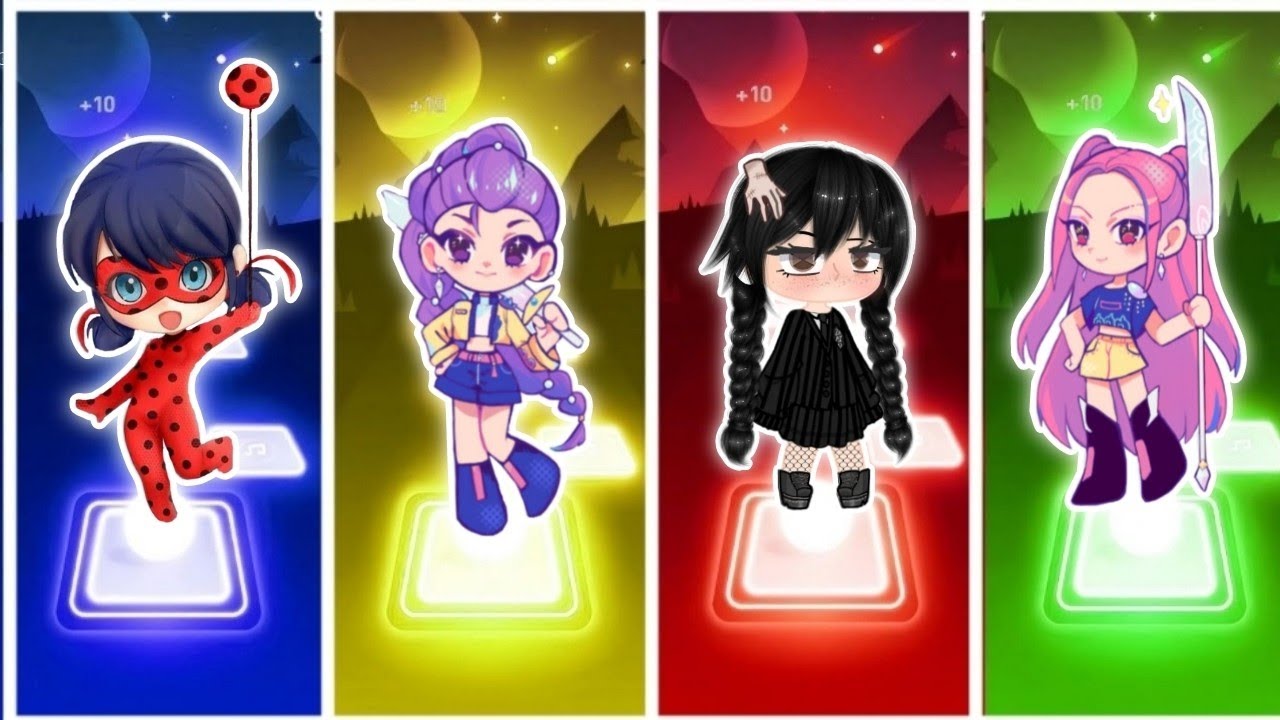 Ledy bug VS KPOP Demon Hunters VS Wenzdey VS Tiles Hop EDM Rush Caffen Danse sog Cover 