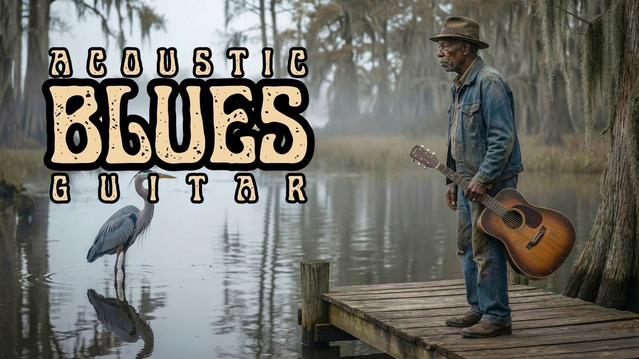 Deep Feeling Acoustic Blues Guitar Instrumental for Solitude and Peace