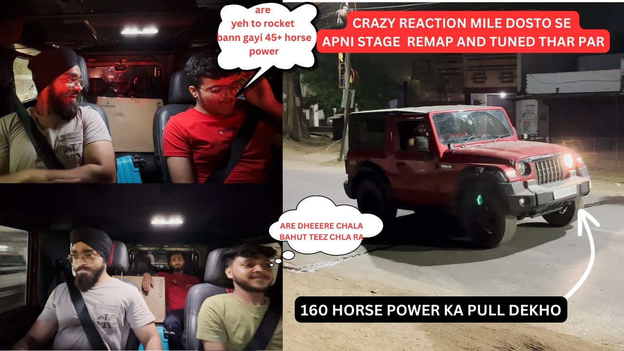 CRAZY REACTION OF MY FRIENDS || ON MY STAGE 1 REMAP AND DYNO TUNED THAR 2020 #thar #remap #tunedcar