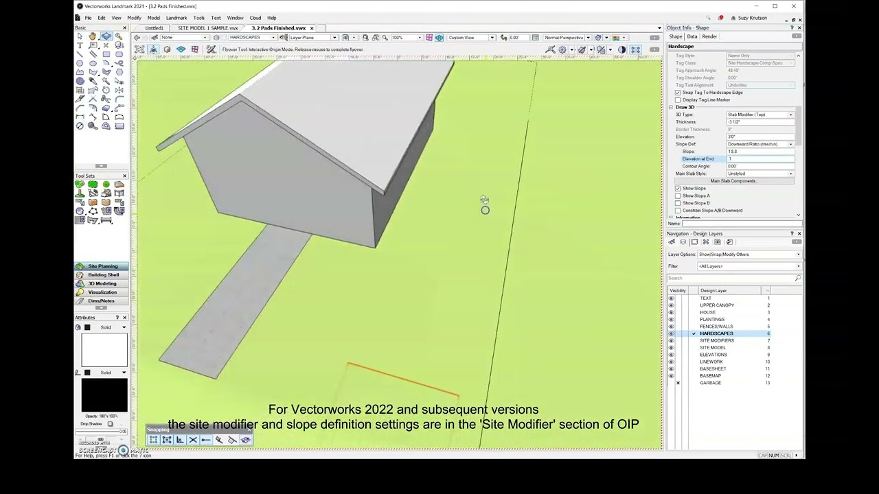 14.3 Site Modifiers with a Slope - Vectorworks 2022