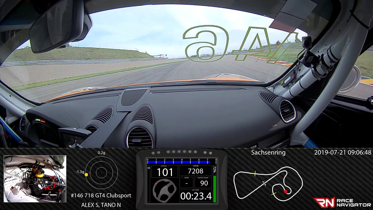 Sachsenring Onboard Porsche Sports Cup 2019 Cayman 718 GT4 CS 1.28,2