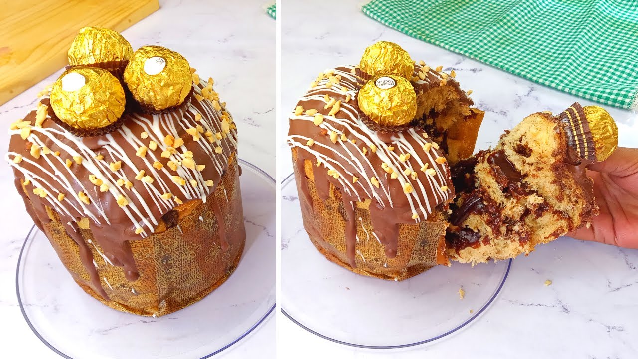 PANETONE TRUFADO de Ferrero rocher I VENDA o CHOCOTONE recheado Perfeito.