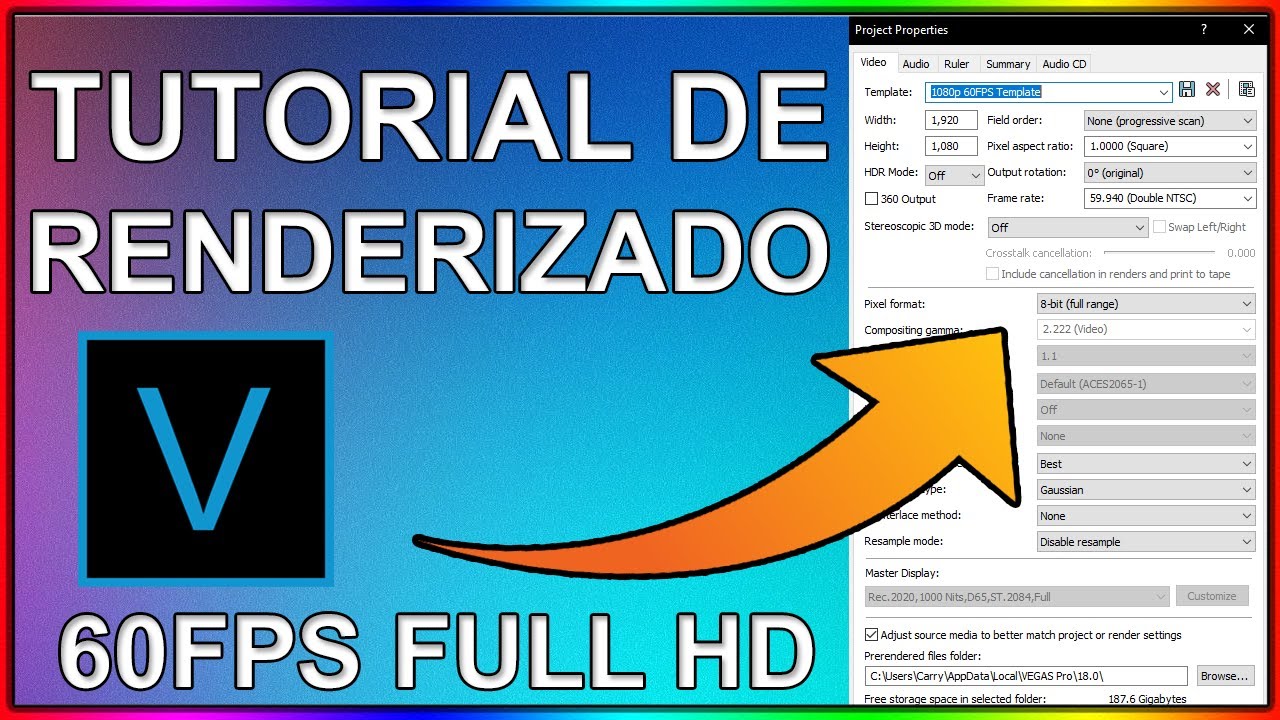 VEGAS PRO 2025 - Renderizado 1080p/2K/4K 60FPS con MÁXIMA CALIDAD