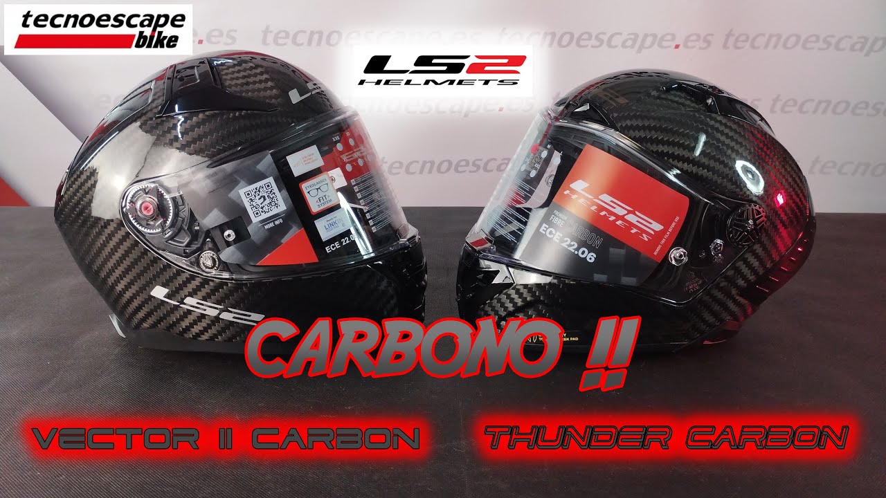 LS2 VECTOR II CARBON  Y LS2 THUNDER CARBON