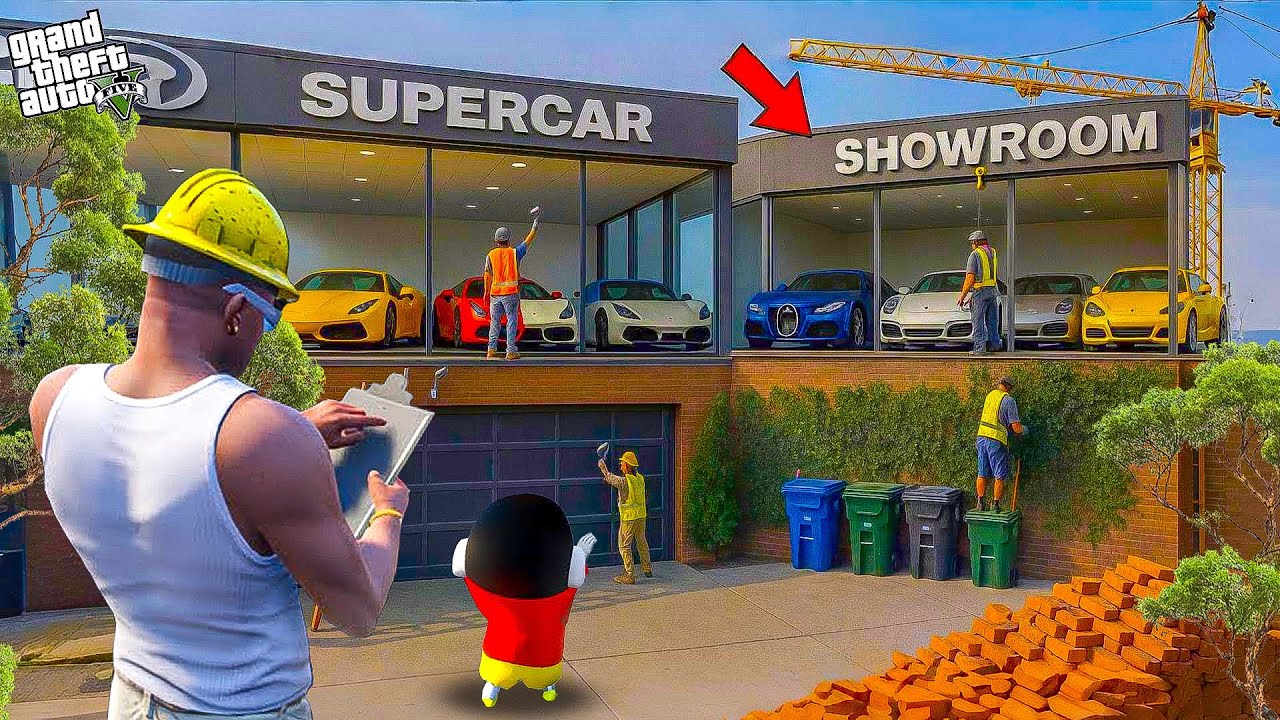 GTA V : Franklin And Shinchan Building The Most Expensive Supercar Showroom In GTA 5 Telugu | #gta5
