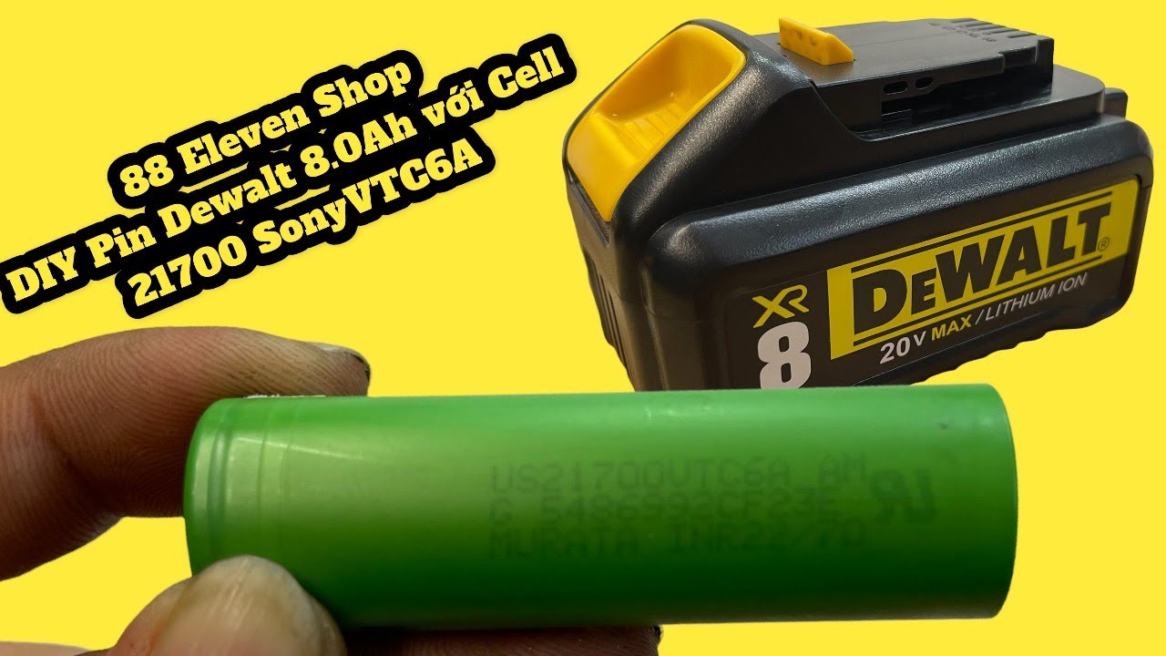 Build Alternative Dewalt 20V Li-ion Battery | With Cell 21700 Sony VTC6A. Made By 88 Eleven Shop !