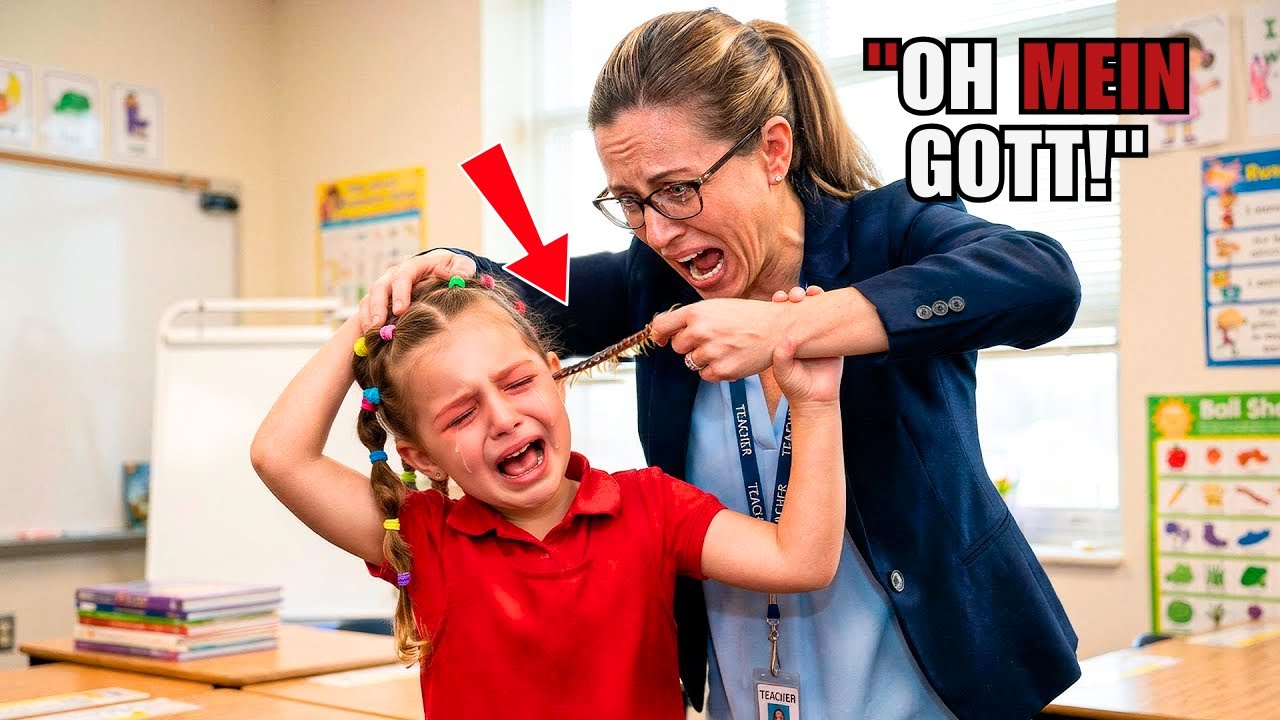 Lehrerin sieht etwas Seltsames im Ohr des 