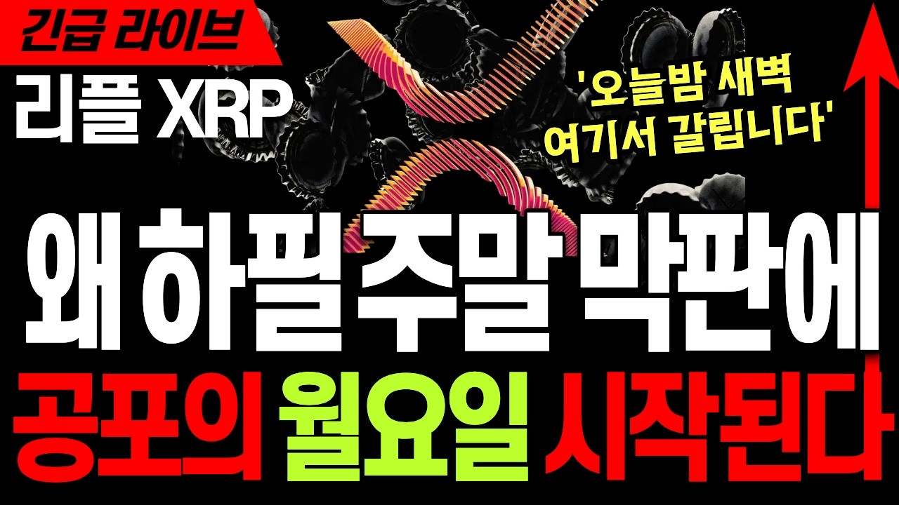 리플코인 전망 🚀 리플 XRP 엑스알피 '왜 하필 주말 막판' ⚡공포의 월요일 시작될까&hellip; 오늘밤 새벽 &lsquo;여기&rsquo;서 갈립니다 #리플 #리플코인 #리플코인전망