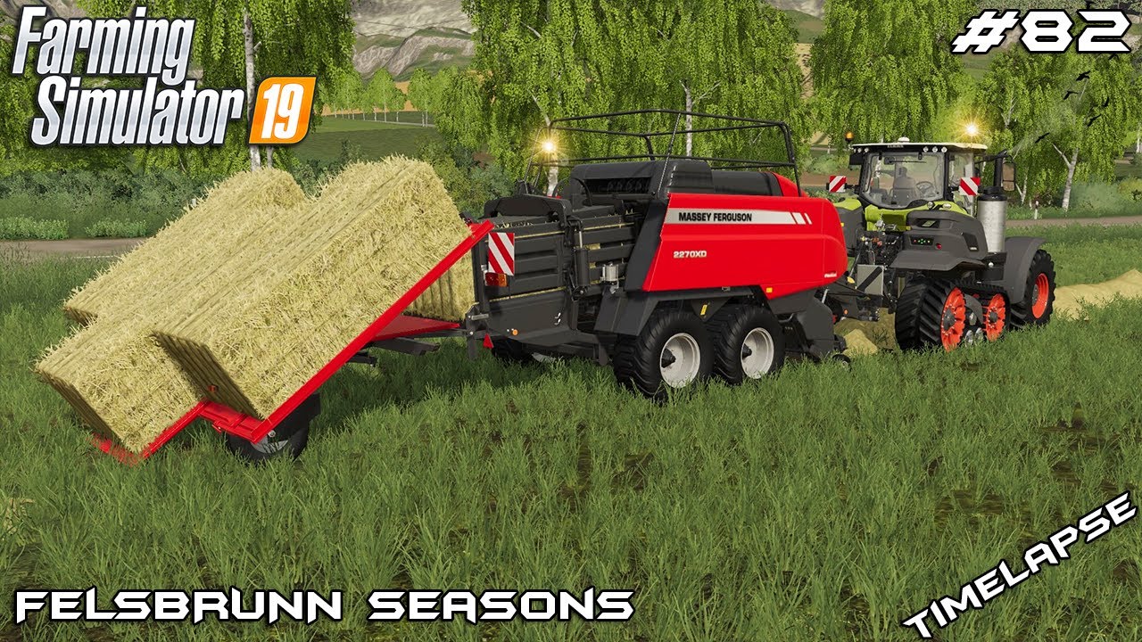 Baling 138 hay bales | Animals on Felsbrunn Seasons | Farming Simulator 19 | Episode 82