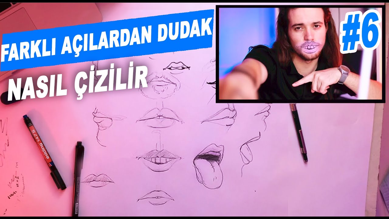 Farklı Açılardan Dudak/Ağız Çizimleri #6