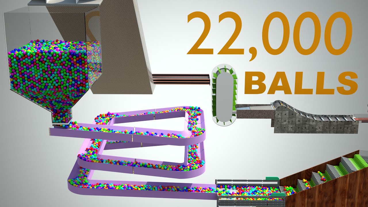 22 000 Colorful Balls Marble Run Loop animation V12 #marbles #marblerun #marblerace