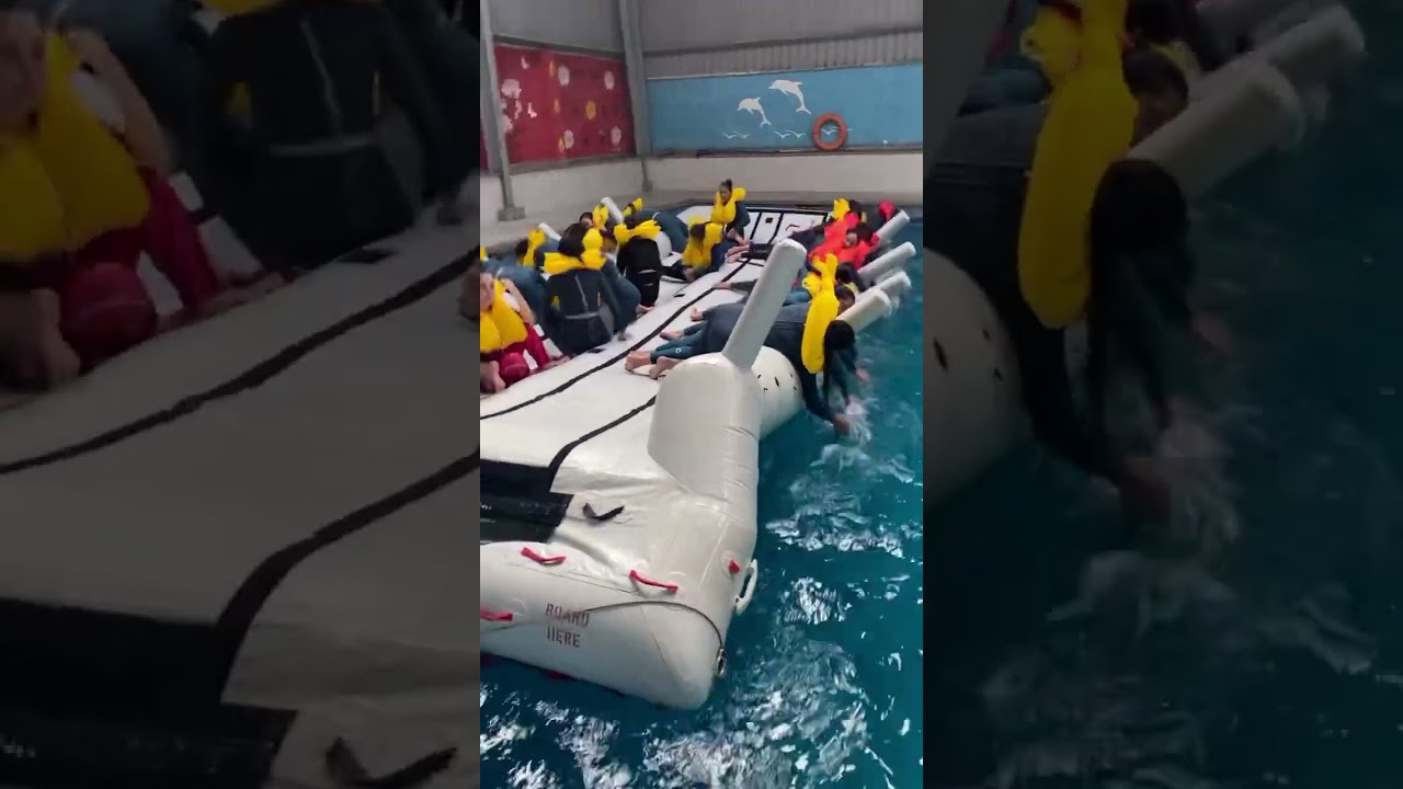 Ditching drill in case of water evacuation #cabincrew #cabincrewlife #aviation #flight #travel