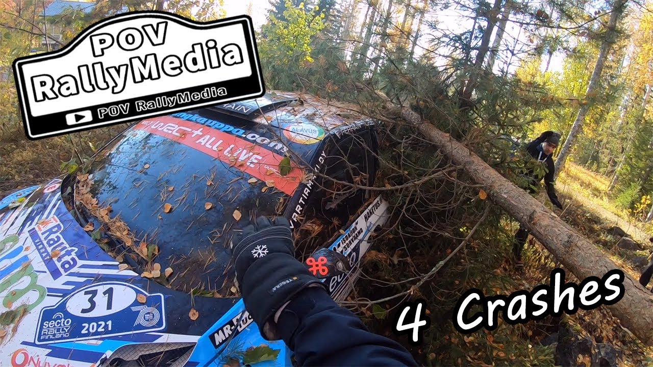 SECTO RALLY FINLAND 2021 | SPECTATOR HEAD CAM | 4 CRASHES