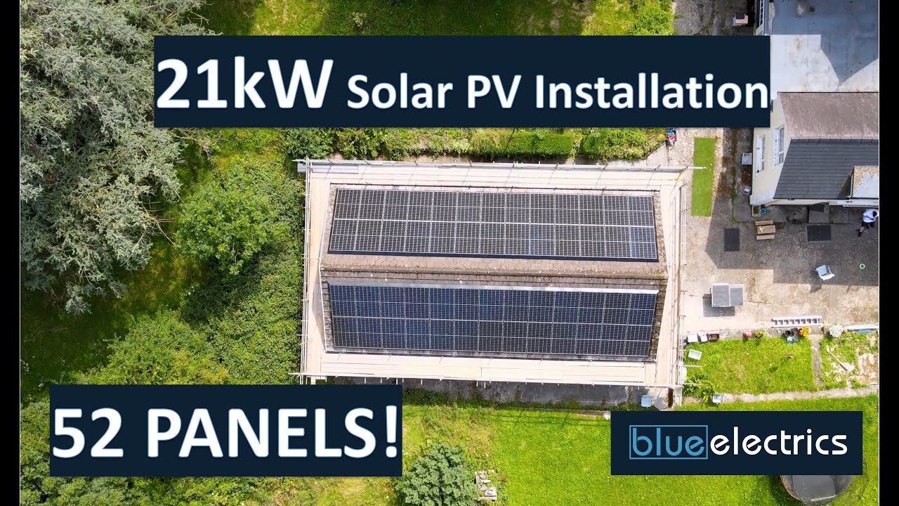 HUGE 52 panel / 21kW Solar PV install for customer with 2 EV's, and heated pool. JA Solar & SunSynk