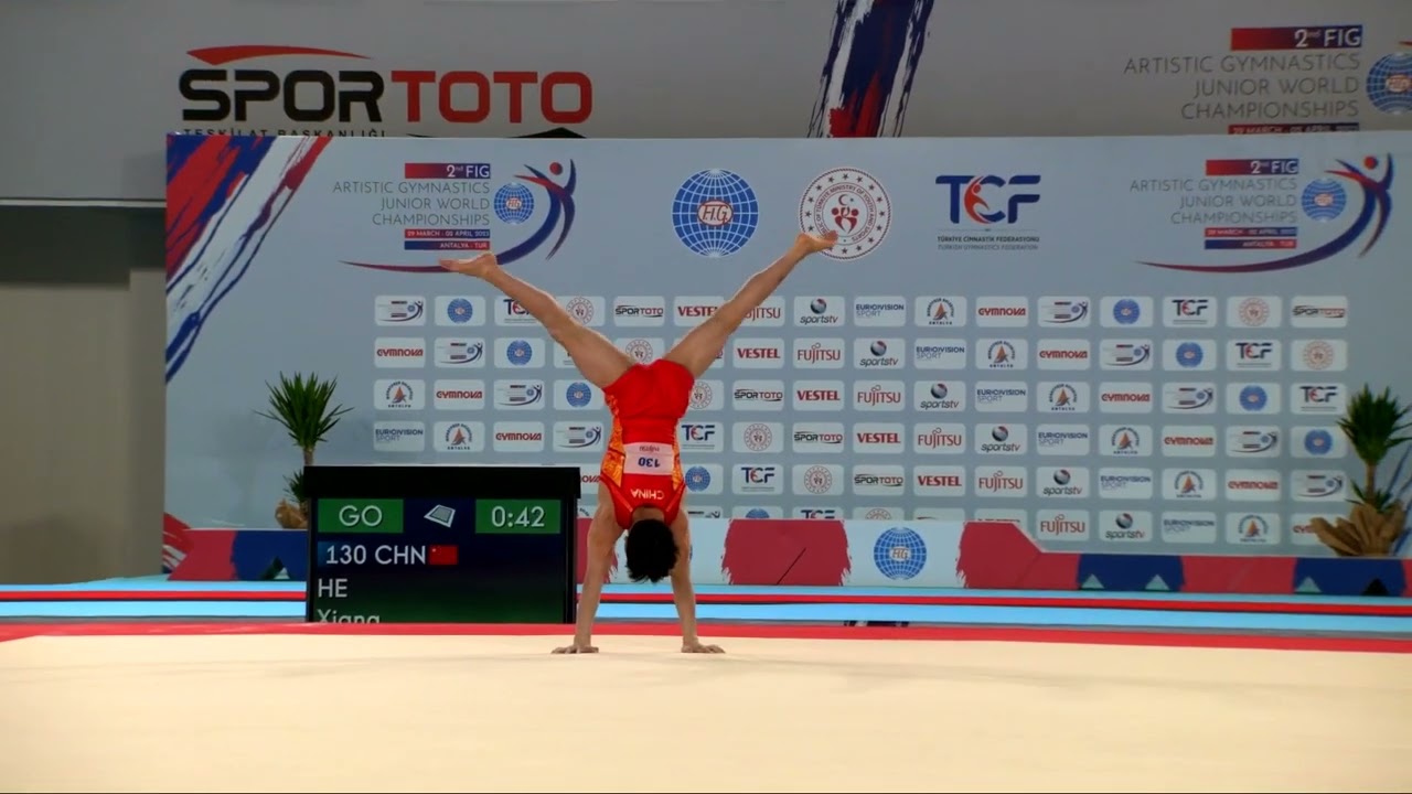 HE Xiang (CHN) - 2023 Artistic Junior Worlds - Qualifications Floor Exercise
