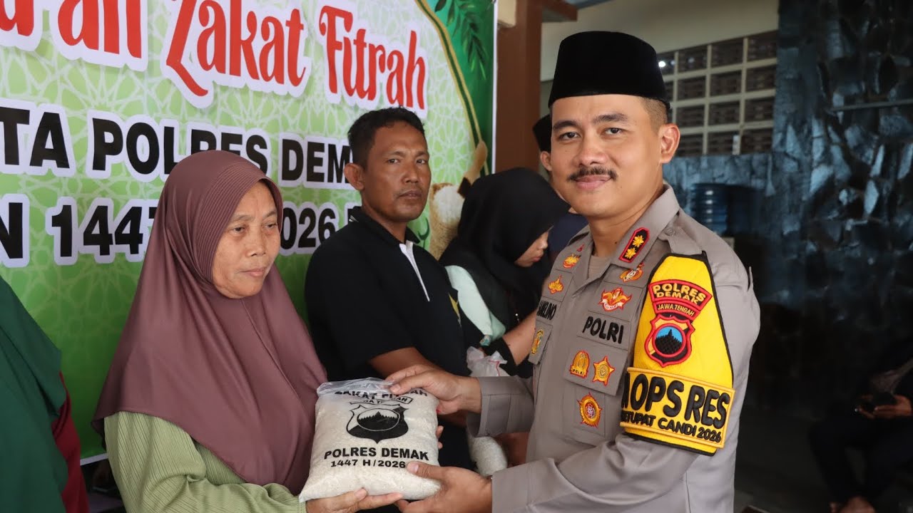 Polres Demak Gelar Pengajian Nuzulul Quran dan Salurkan 3 Ton Zakat Fitrah