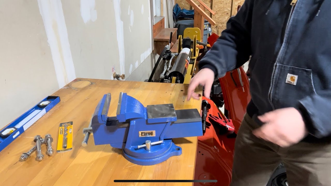 Bench Vise Installation - Garage Upgrade! - Harbor Freight Central Forge | How To